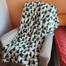 Xmas Holiday Fleece Blanket Throw Soft Cozy 44 x 57 Christmas Trees