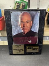 Star Trek Next Generation Picard Autographed Plaque Patrick Stewart COA Limited!