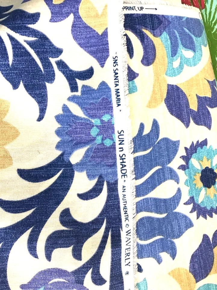 Waverly Outdoor Blue fabric SNS Santa Maria azure By The Yard - Image 4 of 4