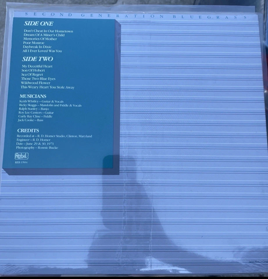 KEITH WHITLEY/RICKY SKAGGS 2nd Generation Bluegrass / Sealed Bluegrass Vinyl - Image 2 of 2