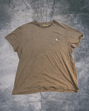 Polo Ralph Lauren T-Shirt Mens 2XL Brown Pony Logo Cotton Summer Chest Pocket