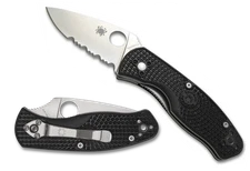 Spyderco Knives Persistence Liner Lock Black C136PSBK Serrated Steel Black FRN