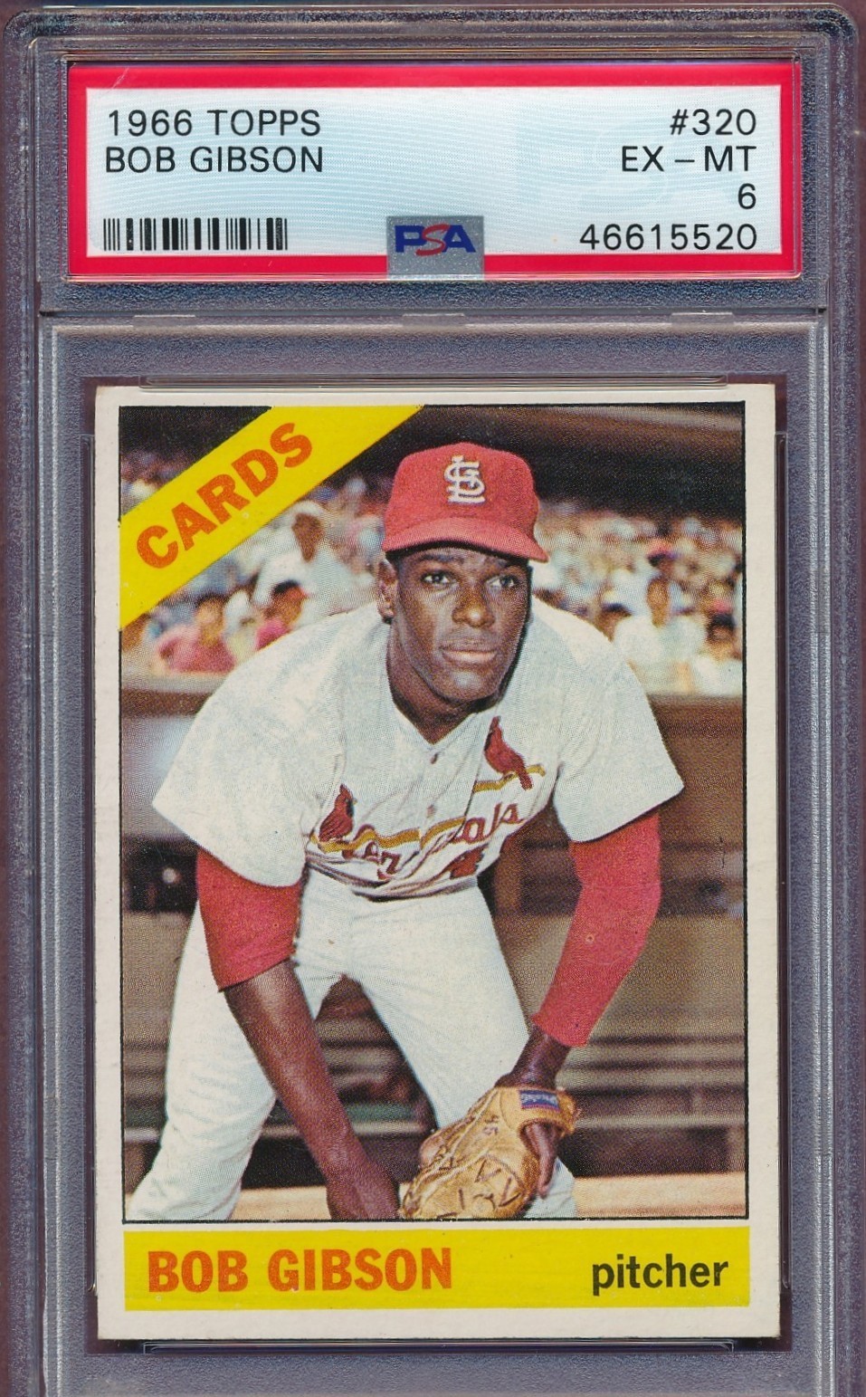 1966 Topps Bob Gibson HOF #320 PSA 6!!