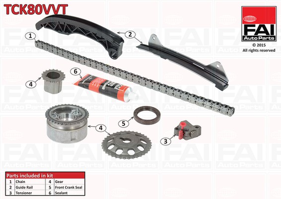 1X Fai Autoparts TCK80VVT Steuerkettensatz FüR CitroëN Peugeot Toyota-image