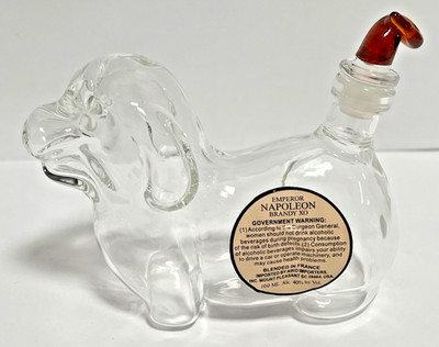 Emperor Napoleon Brandy XO Dog 4.5'' Clear Glass Empty Bottle Zodiac