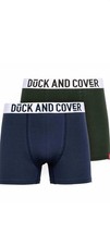 Duck and Cover Boxers Galton Boxer Shorts 2 Pack Navy Blue Green Size M