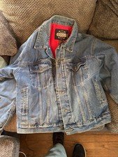VINTAGE Trucker/Barn Chore Guide Gear Denim Jacket Mens S ThinsulateInsulated