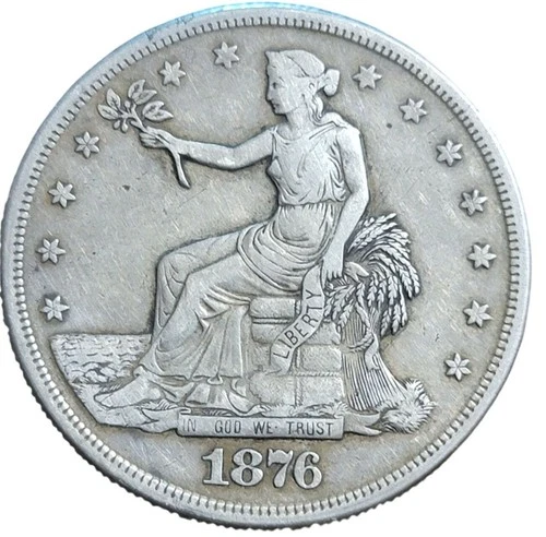 1876-S Trade Dollar VF Type 1 DDR FS-801 RPM S/S Coin 420 Grain .900 Fine Silver