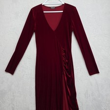 Fashion Nova Women’s Burgundy Plus Size 1xl Velvet Evening Maxi Dress Holiday