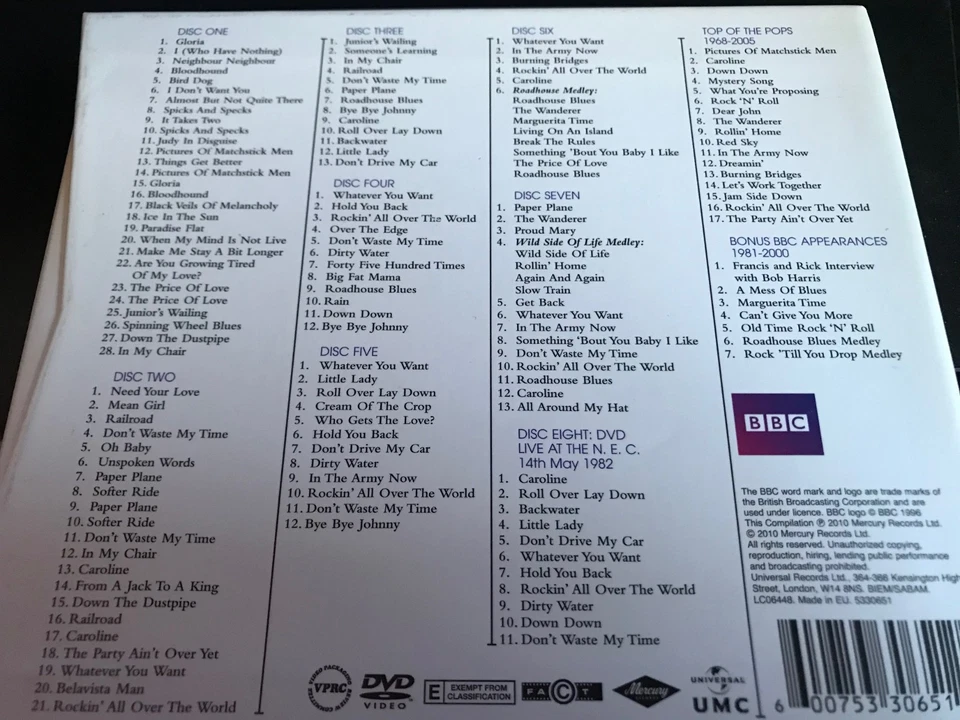 Status Quo - Live At The BBC (7xCD + DVD ), Pappschuber - Bild 2 von 4