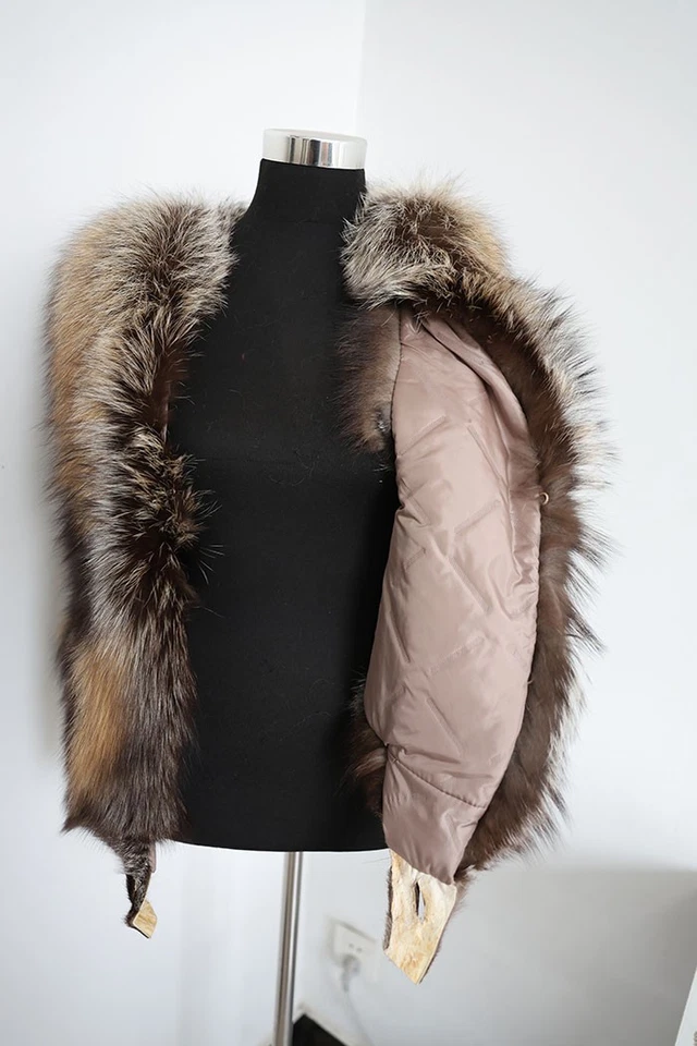 100% Genuine fox fur vest /fur jacket/ fur scarf/ cape//brown fur collar /shawl - Image 4 of 4