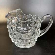 Fostoria American Ice Lip Jug Pitcher ~ Clear Round ~ 6" ~ 48oz ~ 2056