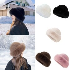 Kosakenmütze Russische Mütze für Damen Skimütze Wintermütze Kunstpelzmütze