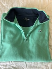 Vineyard Vines Youth Unisex Quarter Zip Pullover Light Green Size XL