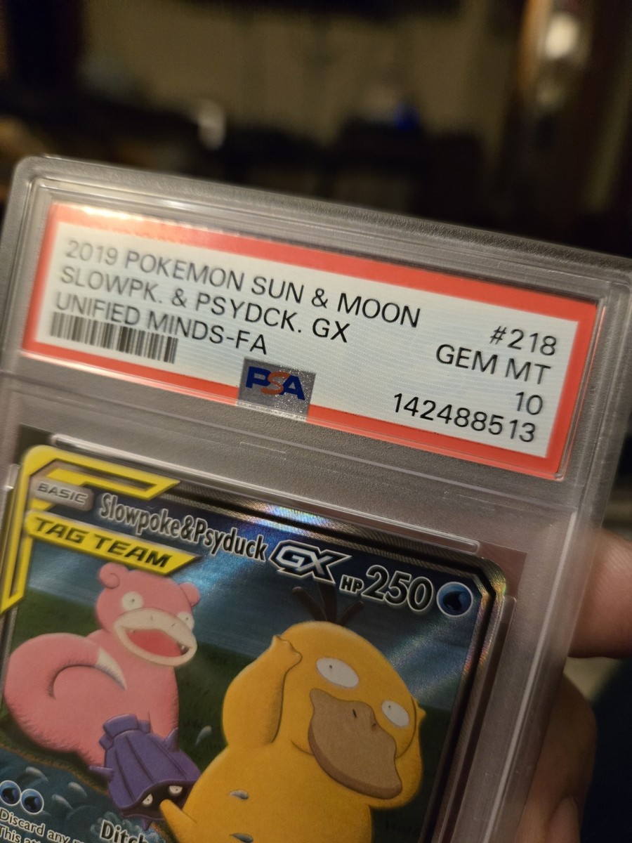 PSA 10 Pokemon Slowpoke & Psyduck GX Unified Minds Full Alt Art