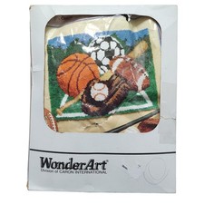 Vintage WonderArt Latch Hook Kit 4268 - Sports Open Box