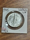 1945 P Walking Liberty Silver Half Dollar BU Uncirculated MS+ US Coin (Raw18136)