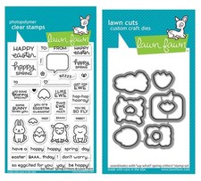 Lawn Fawn Say What Spring Critters 4&rdquo;x6&rdquo; Clear Stamp Set and 1" x 7/8"