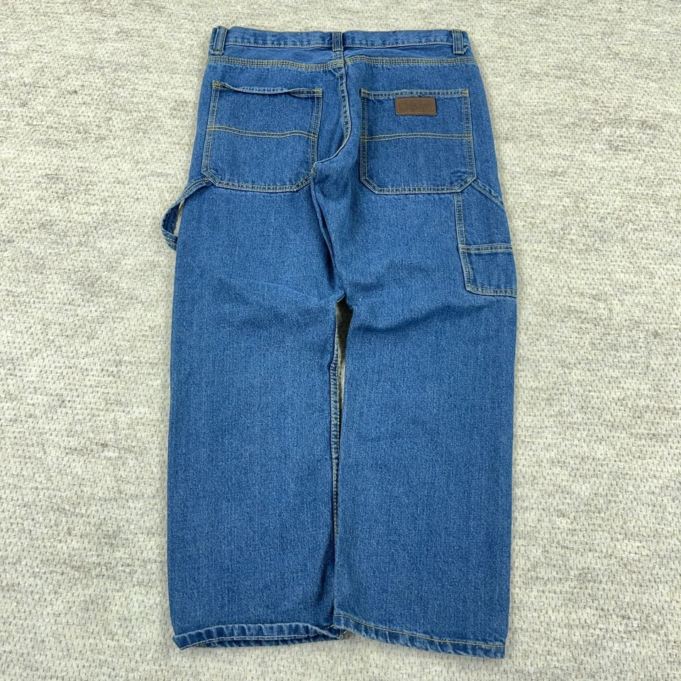 Vintage Y2K Chams Jeans Boys 8 Husky Carpenter Baggy Skate 2000s Youth 32x25 - Image 2 of 4