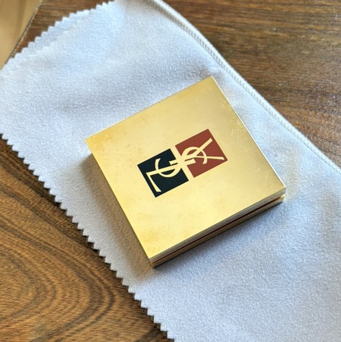 Yves Saint Laurent (YSL) Compact Mirror Gold Case Vintage 1980's