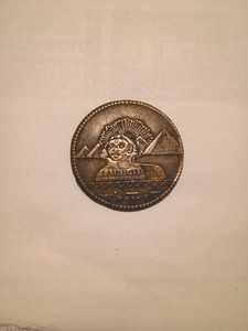 Egyptian Token Coin 1905, Mysterious Magic Medal, Pyramids Sphinx, Egypt #5