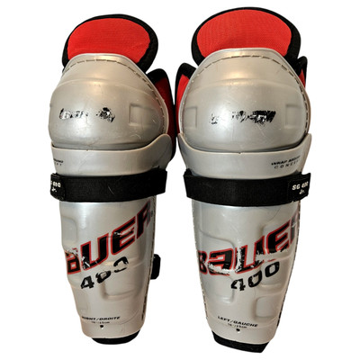 Bauer Shin Guards Hockey 10 Inch SG 400 Jr Wrap Around  2 Strap Comfortable