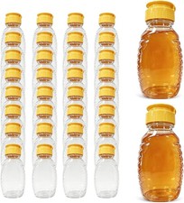32 Pcs 8.8 oz Clear Plastic Honey Bottles, Empty Refillable Squeeze Containers