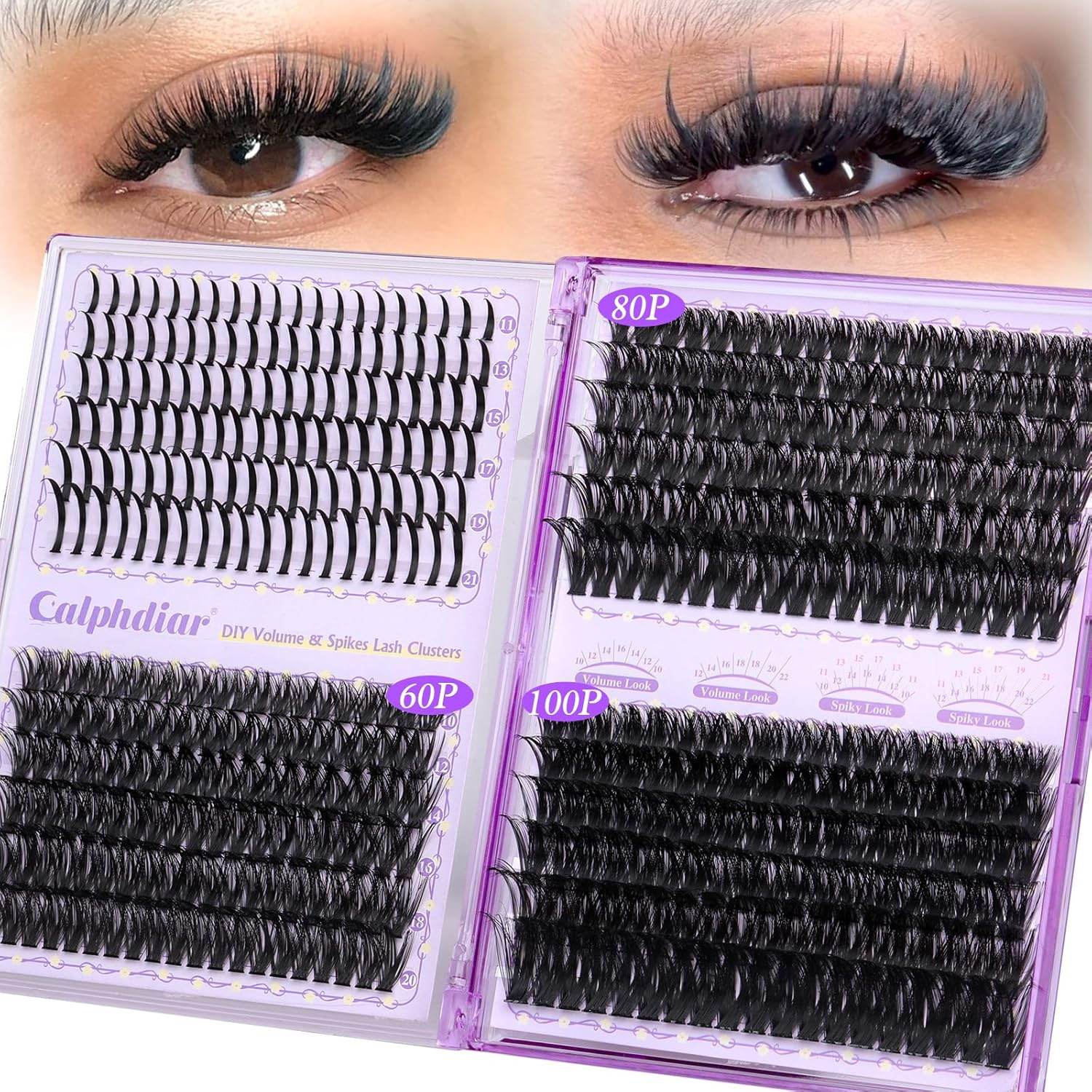 Lash Clusters with Spikes 60D-100D Volume Eyelash Clusters Spiky Individual Lash