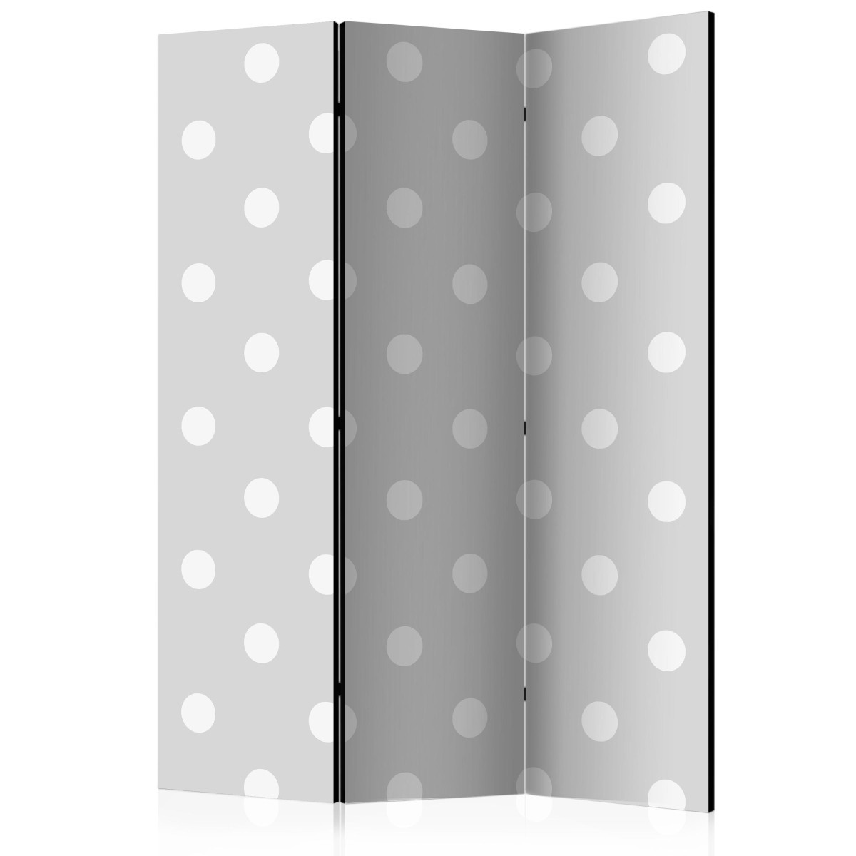 Paravent 3 volets Cheerful Polka Dots 135x172 cm en bois et toile pour separation de pièce