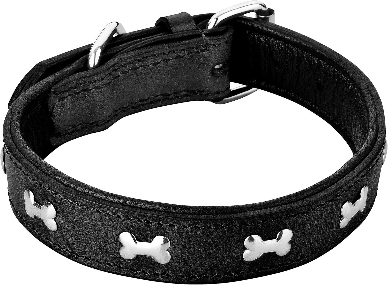 Schnüffelfreunde Hundehalsband aus Leder - Lisa - Schwarz