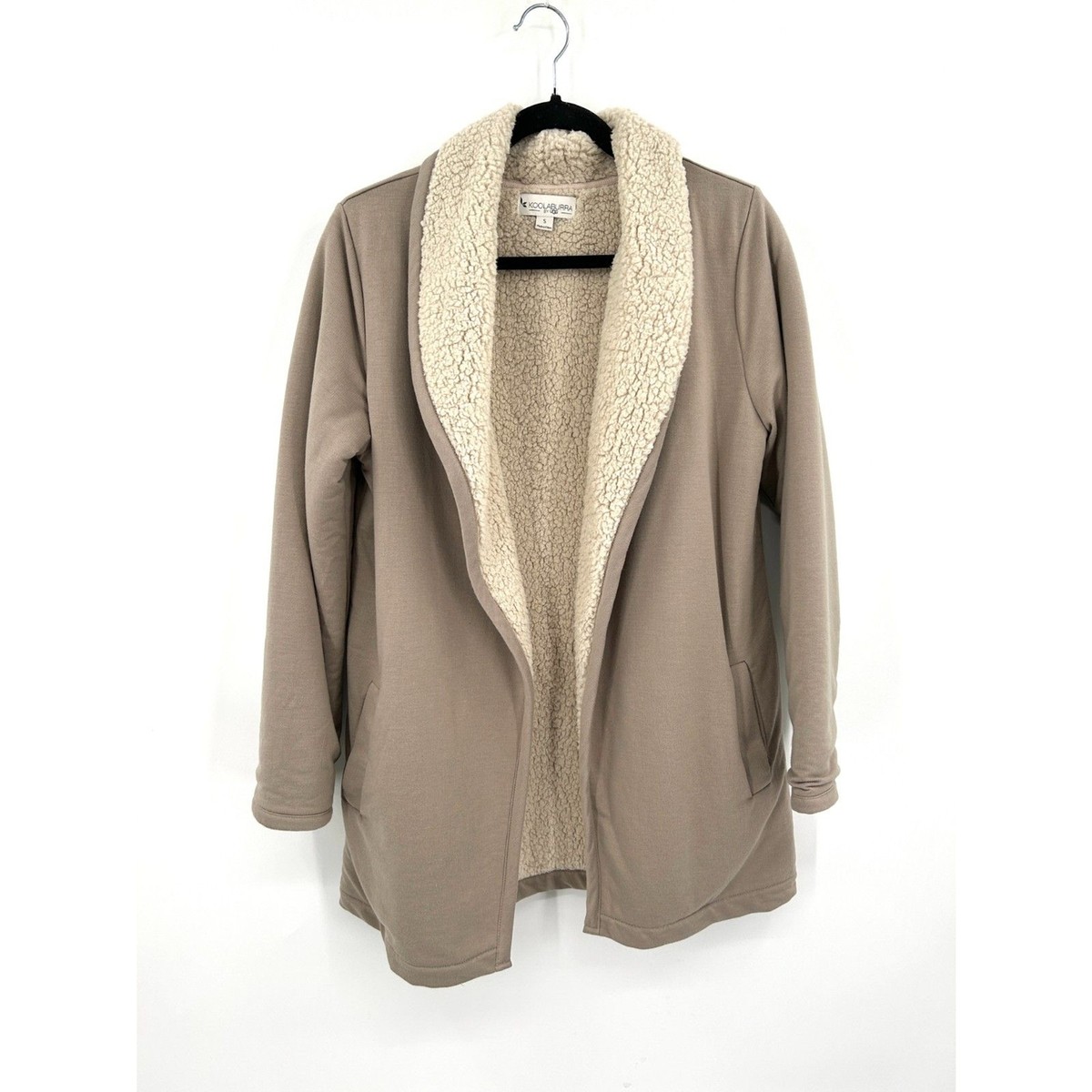 KOOLABURRA By UGG Brown Cream Sherpa Super Soft Open Cardigan Sweater Size  Small