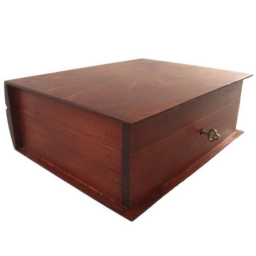Hand-stained Deep Wooden Book Box Key Lockable Keepsake Jewellery Trinket Holder - Picture 12 of 33