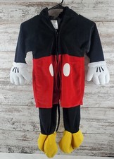 Disney Store Mickey Mouse Costume Hoodie Ears Zip In Front CHILD SZ 18-24 months