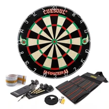 CUESOUL SHOOTER-II TRI-EYES Official Size Sisal Bristle Dartboard Set