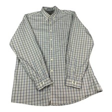 Eddie Bauer Men's Shirt Long Sleeve, Gray Plaid, Wrinkle Resistant, Size XL-TALL