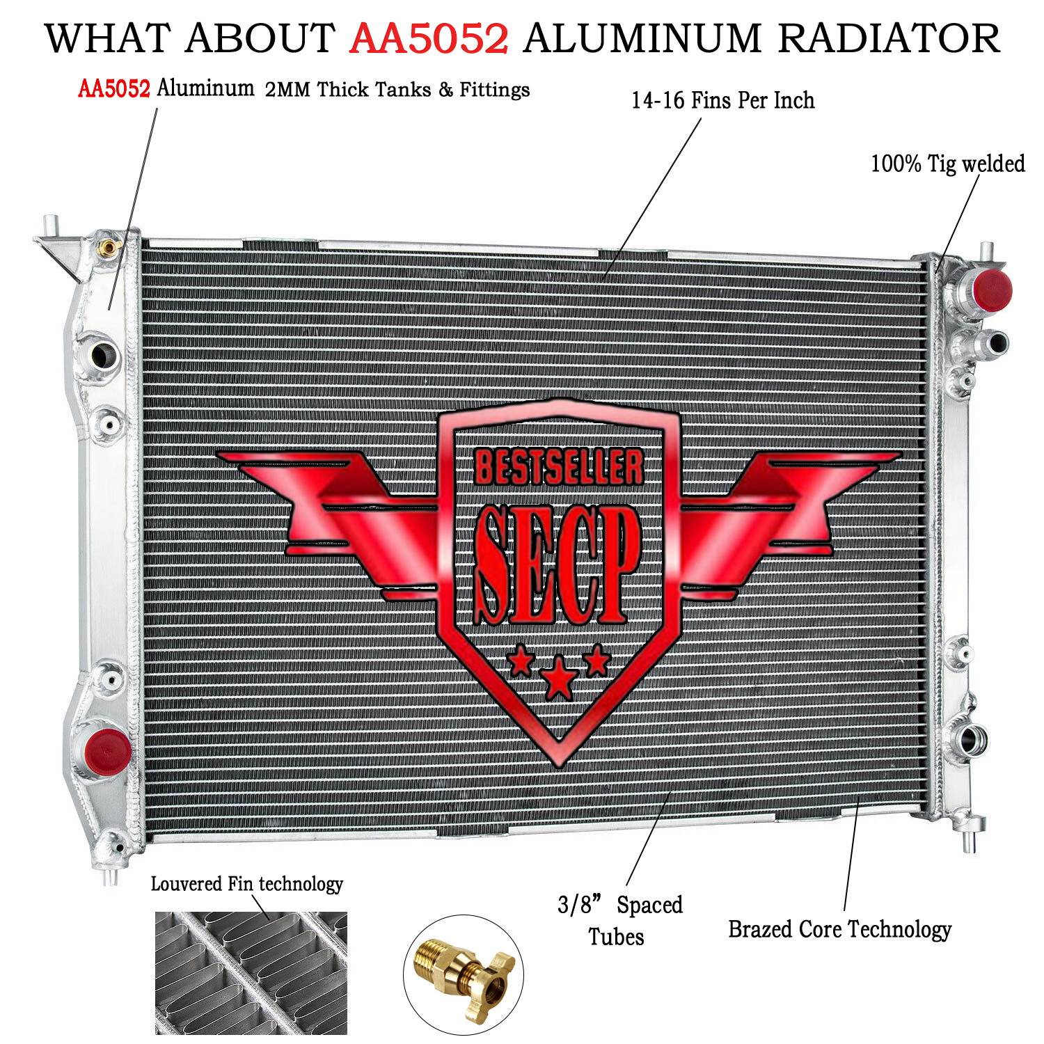 Radiator #4W0121253 For 2013-2019 Bentley Continental Flying Spur GT GTC 4.0 US