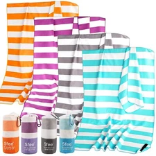 2 in 1 Microfiber Beach Towel Quick Dry Towel Camping Towel Travel Towel Supe...