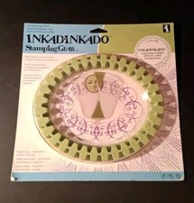 Scrapbook Inkadinkado Stamping Gear Oval Cling Stamps Symmetry Wheel Frame NEW