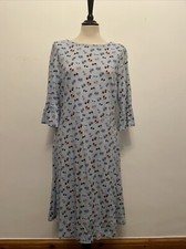 NEW! Cath Kidston UK14 blue chambray Sunglasses pattern fit & flare jersey dress