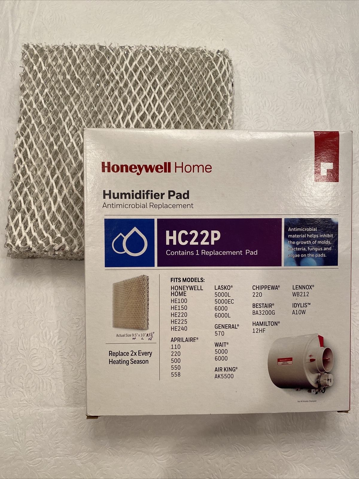 Honeywell Home Humidifier Pads -2  HC22P Antimicrobial Replacement