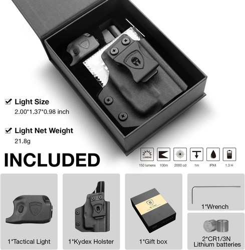 Gun Light For Glock 43/Glock 43XPistol,Glock43 Handgun Light Tactical Flashlight - Afbeelding 1 van 12