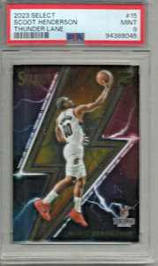 Scoot Henderson 2023/24 Panini Select Thunder Lane Rookie PSA 9