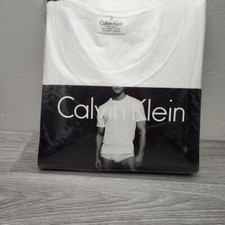 Vintage CALVIN KLEIN White Undershirts Size XL Crew Neck Classic Deadstock 90s