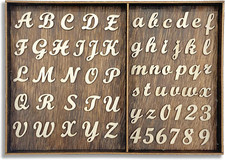 552 Pieces 0.75 Inch Mini Unfinished Wooden Letters Uppercase  Lowercase Unpain