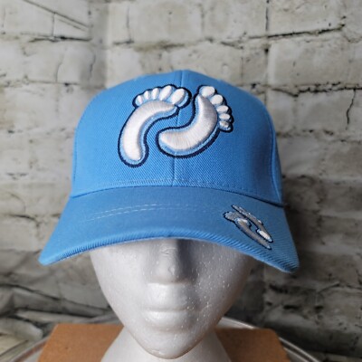Footprint Blue White Ball Cap Trucker Hat Strap Back Adjustable Sams Cap Acrylic