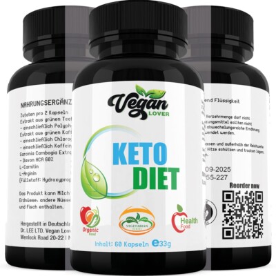 Vegan Lover   KETO DIET BURN V2 Extrem, Fettverbrennung, abnehmen, Appetitzügler