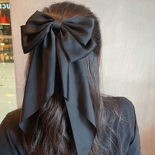 Correas de cinta de moño grande para mujeres horquilla de acero acce satinado☃ pinza para el cabello V9K9 - Imagen 11 de 13