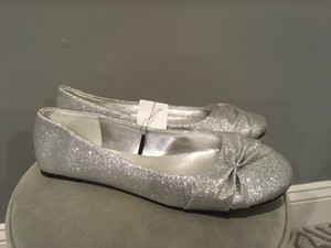 silver flat shoes size 11