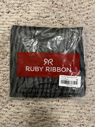 NEW Ruby Ribbon Original Cami Square Neck Sport Shaping Tank Olive Black Size 40 - Picture 7 of 8