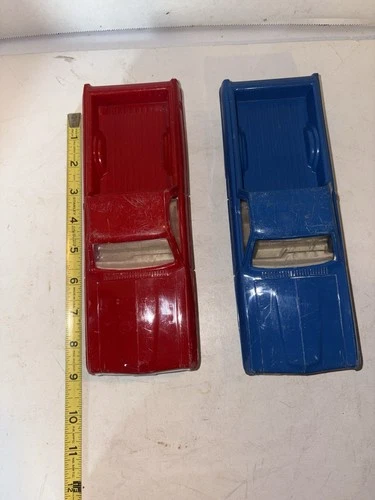 Two Vintage Tonka Camino Ranchero Plastic Cars Red And Blue
